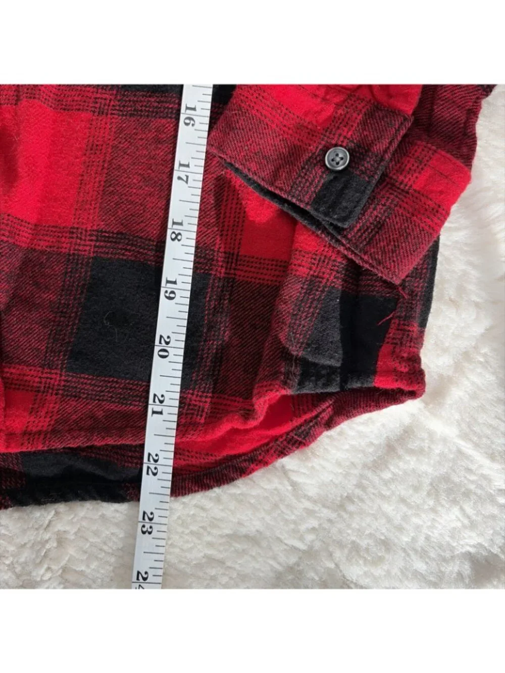 Old Navy Girls Red Black Buffalo Plaid Button Up Short XL 14/16 Fall Christmas